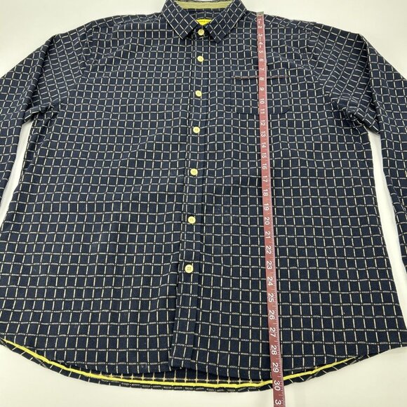Descendant of Thieves Shirt Men 2XL Blue Squares Button Down 107 Limited Edition - Picture 7 of 10
